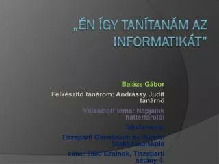 n gy tan tan m az informatik t