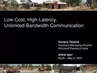 Low-Cost, High-Latency, Unlimited-Bandwidth Communication