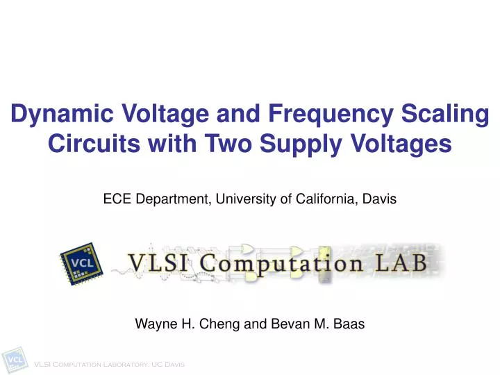 dynamic voltage and frequency scaling circuits with two supply voltages