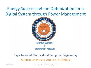 Energy Source Lifetime Optimization for a Digital System through Power Management