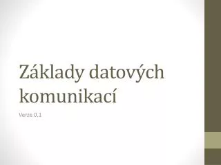 z klady datov ch komunikac