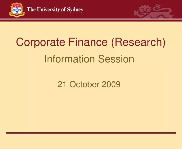 corporate finance research