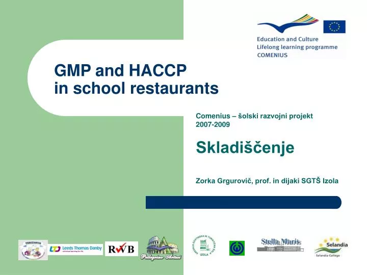 gmp and haccp in school restaurants