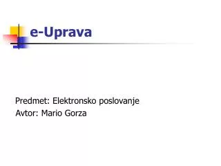 predmet elektronsko poslovanje avtor mario gorza