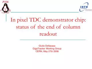 In pixel TDC demonstrator chip: status of the end of column readout