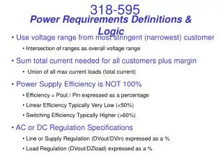 Power Requirements Definitions &amp; Logic