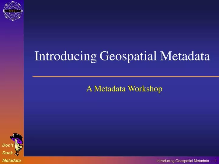 a metadata workshop