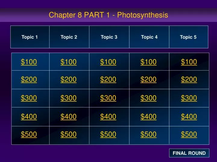 chapter 8 part 1 photosynthesis