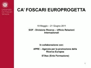 ca foscari europrogetta