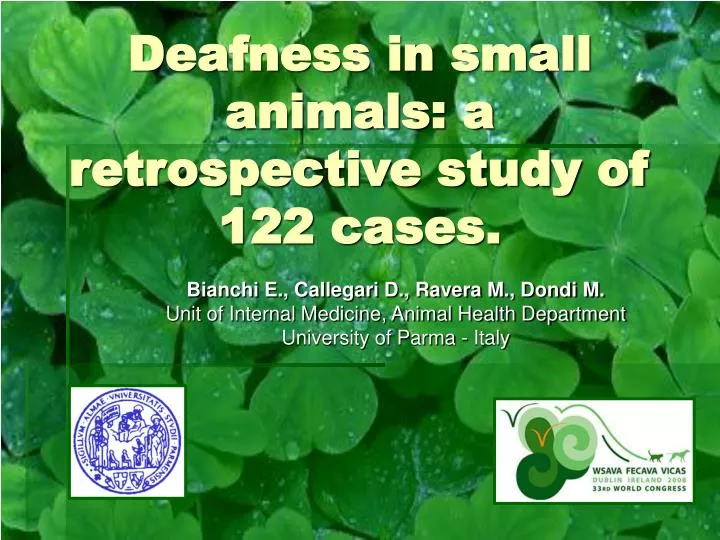 deafness in small animals a retrospective study of 122 cases