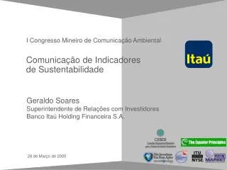 comunica o de indicadores de sustentabilidade
