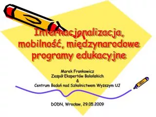 internacjonalizacja mobilno mi dzynarodowe programy edukacyjne