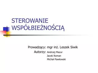 sterowanie wsp bie no ci