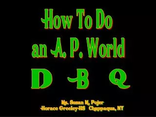 How To Do an A. P. World