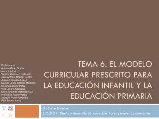 tema 6 el modelo curricular prescrito para la educaci n infantil y la educaci n primaria
