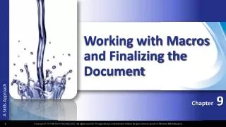 Working with Macros and Finalizing the Document