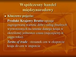 wsp czesny handel mi dzynarodowy