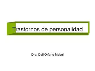 trastornos de personalidad
