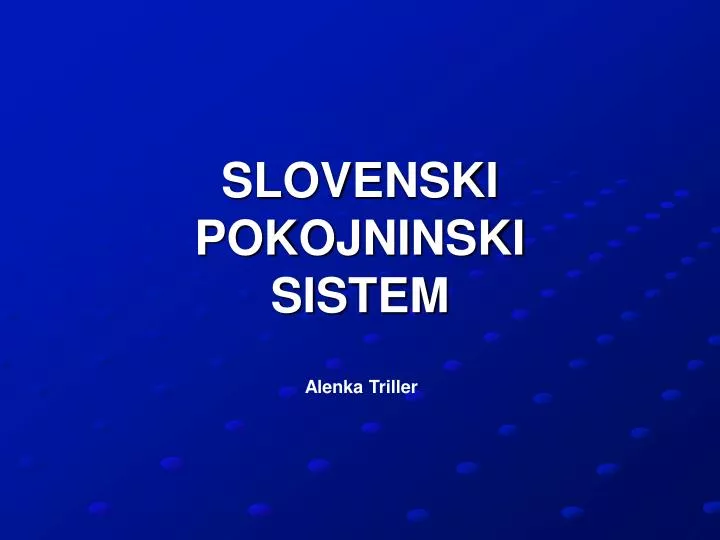 slovenski pokojninski sistem