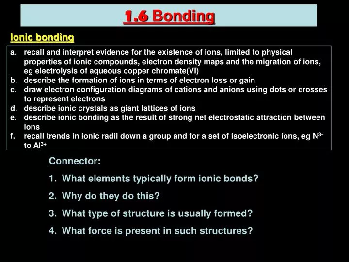 1 6 bonding