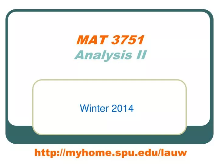 mat 3751 analysis ii