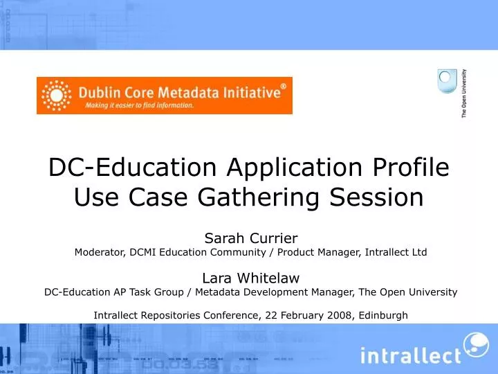 dc education application profile use case gathering session