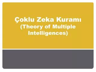 oklu zeka kuram theory of multiple intelligences