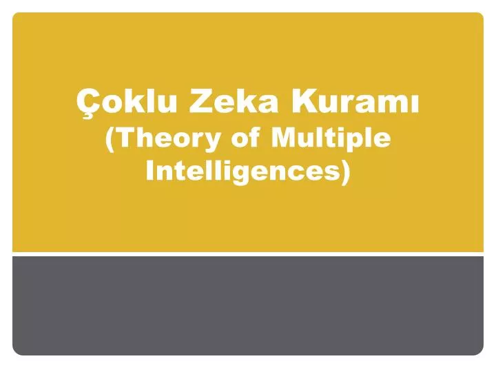 oklu zeka kuram theory of multiple intelligences