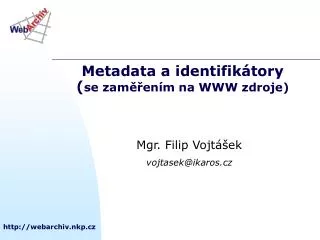 metadata a identifik tory se zam en m na www zdroje