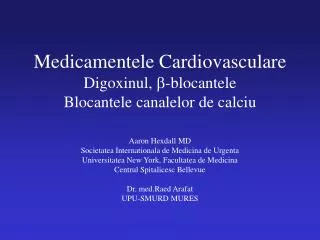 medicamentele cardiovasculare digoxinul blocantele blocantele canalelor de calciu
