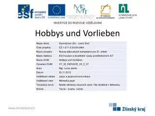 hobbys und vorlieben