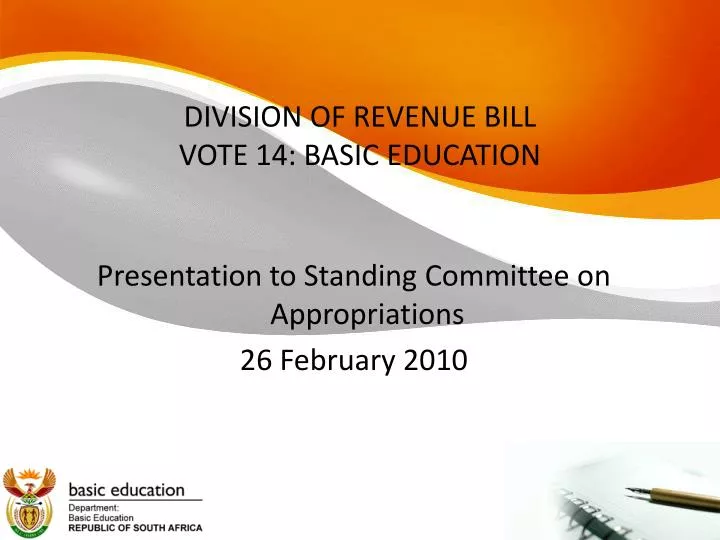 presentation to standing committee on appropriations 26 february 2010