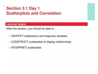 Section 3.1 Day 1 Scatterplots and Correlation