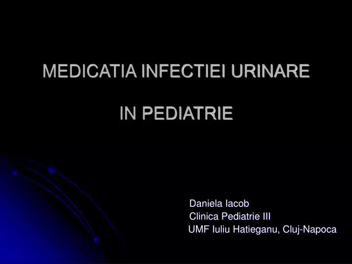 medicatia infectiei urinare in pediatrie