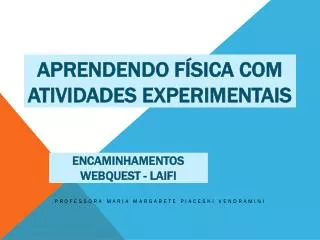 aprendendo f sica com atividades experimentais