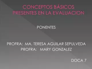 conceptos b sicos presentes en la evaluacion