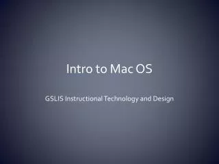 intro to mac os