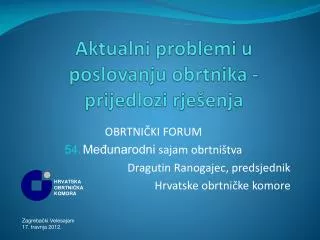 aktualni problemi u poslovanju obrtnika prijedlozi rje enja