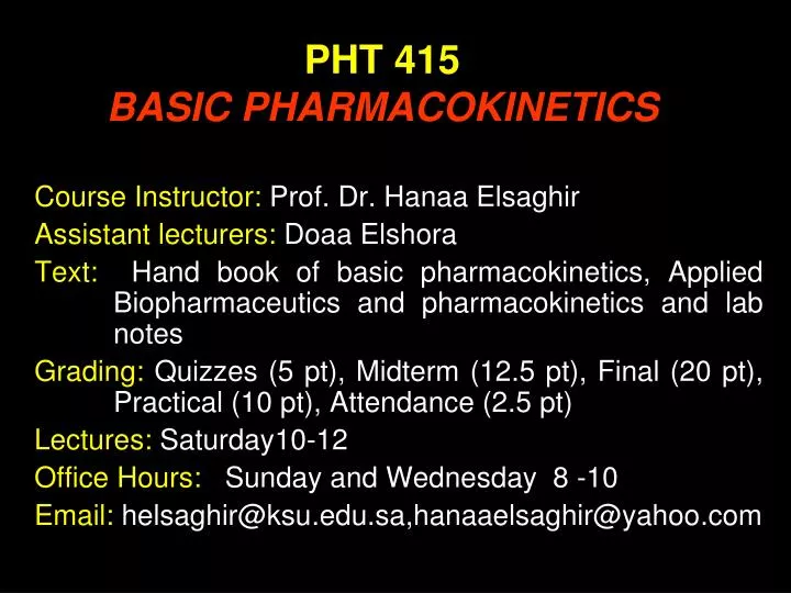 pht 415 basic pharmacokinetics