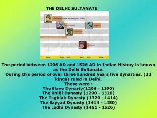 The period between 1206 AD and 1526 AD in Indian History is known as the Delhi Sultanate.