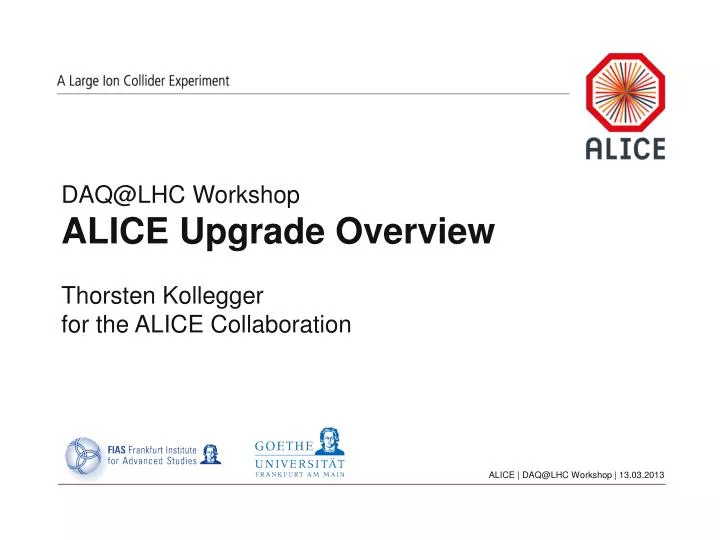 daq@lhc workshop alice upgrade overview thorsten kollegger for the alice collaboration