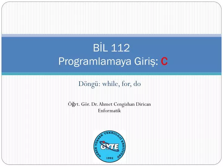 b l 112 programlamaya giri c