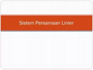 sistem persamaan linier
