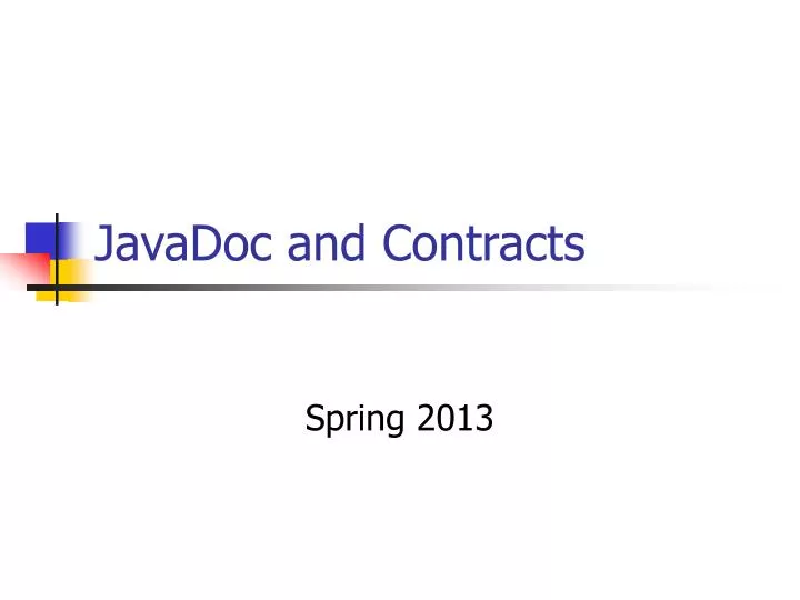 javadoc and contracts