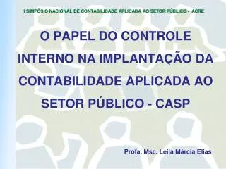 o papel do controle interno na implanta o da contabilidade aplicada ao setor p blico casp
