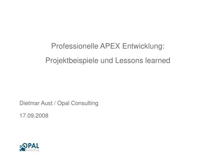 professionelle apex entwicklung projektbeispiele und lessons learned