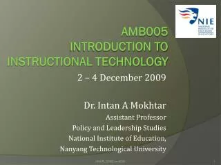 AMB005 Introduction to instructional technology