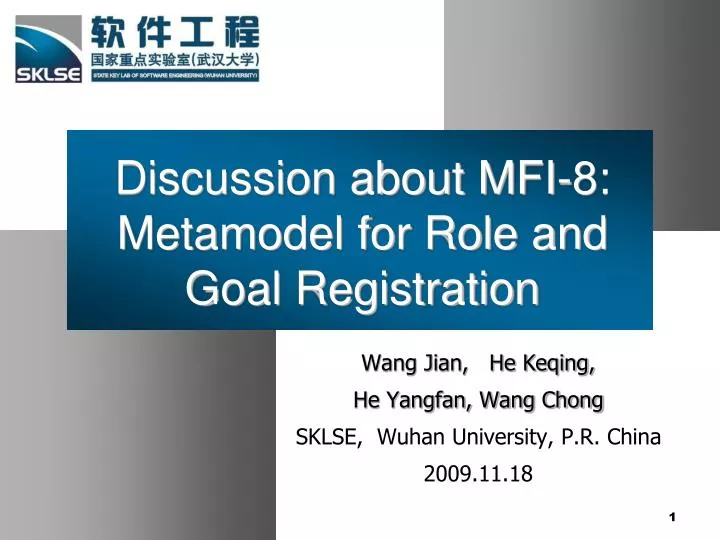discussion about mfi 8 metamodel for role and goal registration