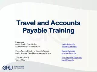 Travel and Accounts Payable Training