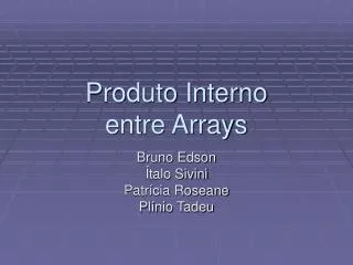 produto interno entre arrays